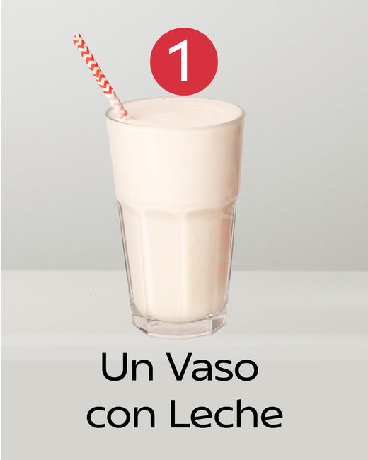 Un vaso con leche