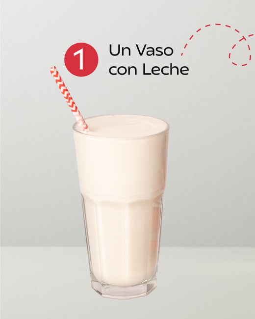 Un vaso con leche